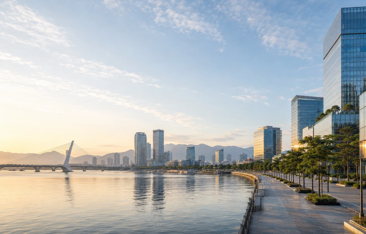 Modern coastal urban setting in Da Nang