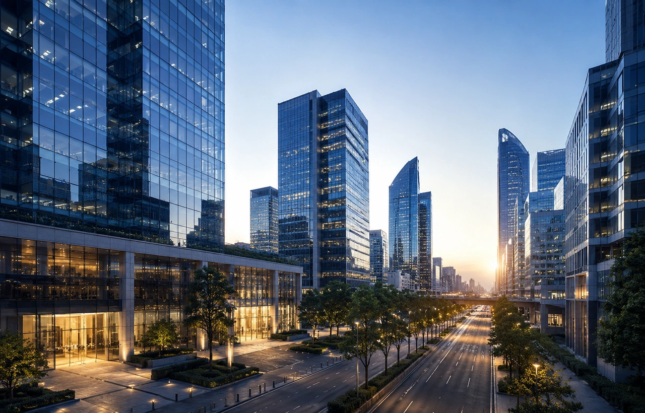 Modern international financial district